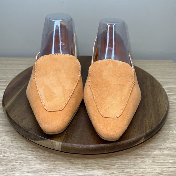 Asos Design Shoes Women’s Size 8 Orange Suede Slip On Flats - Picture 2 of 10